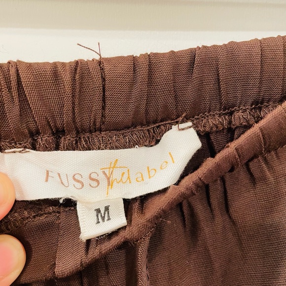 FussytheLabel Chocolate Brown Wide Legged Pants Women’s Medium - Picture 2 of 4